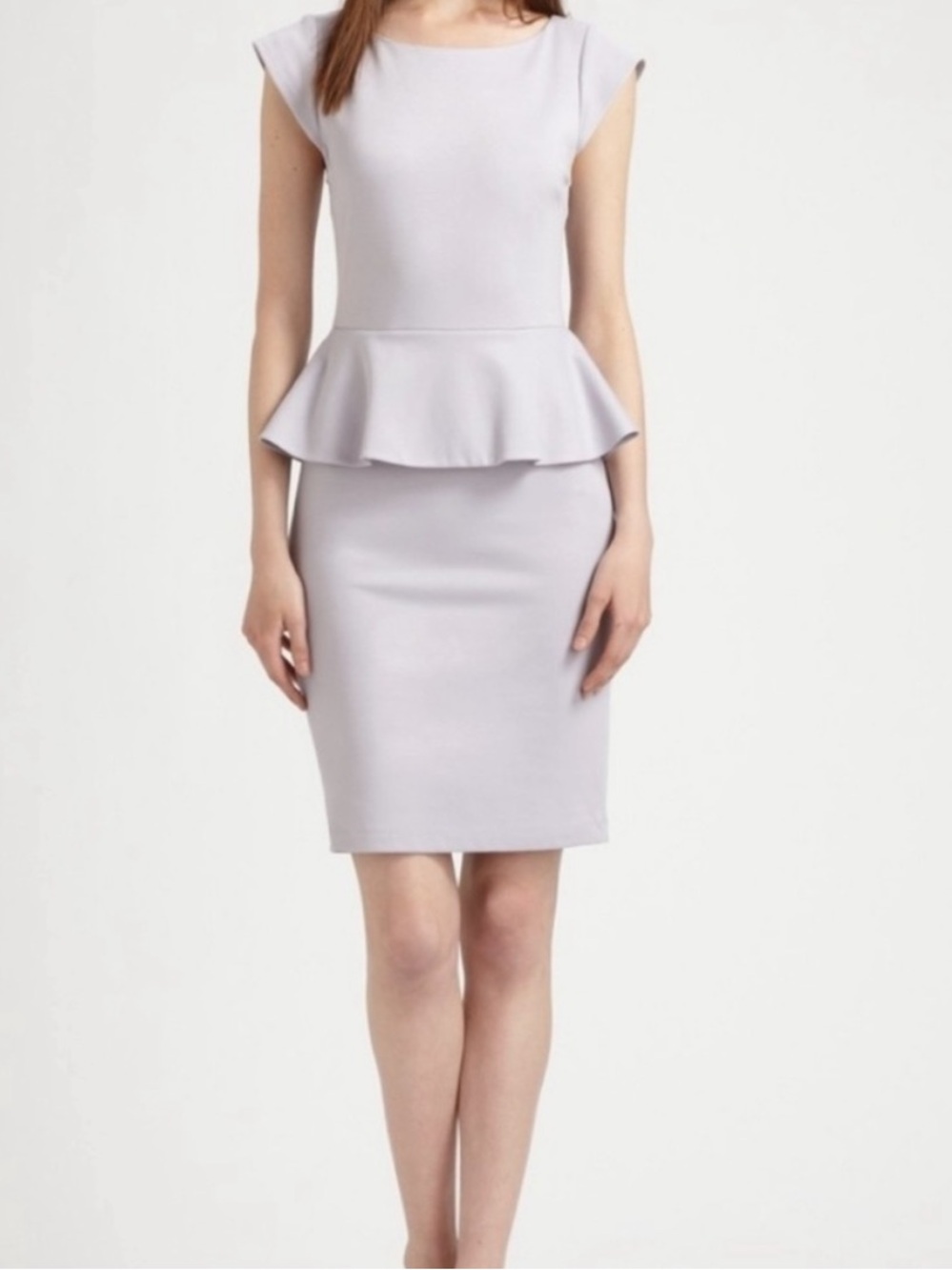 Alice + Olivia Lavender Gray Peplum Pencil Dress
